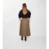 Falda midi tipo trench de gabardine Falda midi tipo trench de gabardine