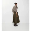 Falda midi tipo trench de gabardine Falda midi tipo trench de gabardine