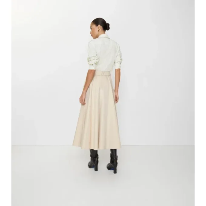 Falda midi tipo trench de gabardine Falda midi tipo trench de gabardine