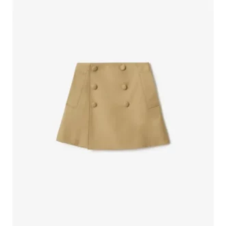 Falda tipo trench de algodón