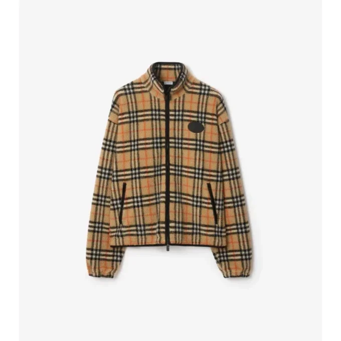 Forro polar de mezcla de lana y cachemira con estampado de cuadros Forro polar de mezcla de lana y cachemira con estampado de cuadros