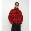 Forro polar de mezcla de lana y cachemira con estampado de cuadros Forro polar de mezcla de lana y cachemira con estampado de cuadros