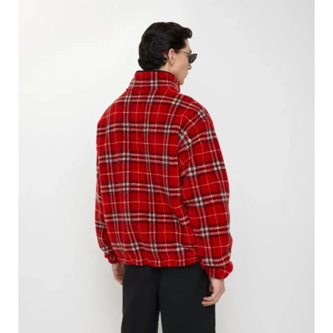 Forro polar de mezcla de lana y cachemira con estampado de cuadros Forro polar de mezcla de lana y cachemira con estampado de cuadros