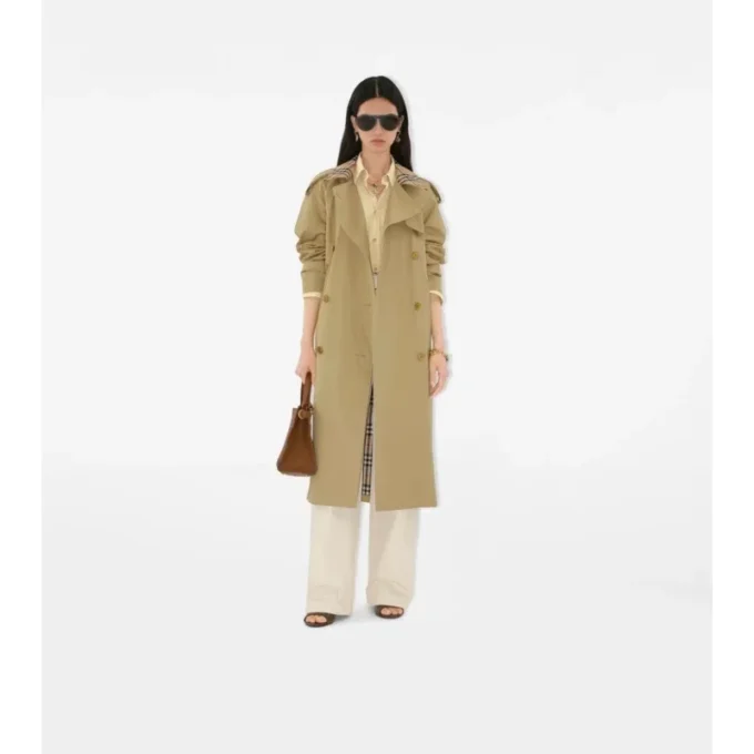 Gabardina Castleford con cuello largo a cuadros Gabardina Castleford con cuello largo a cuadros