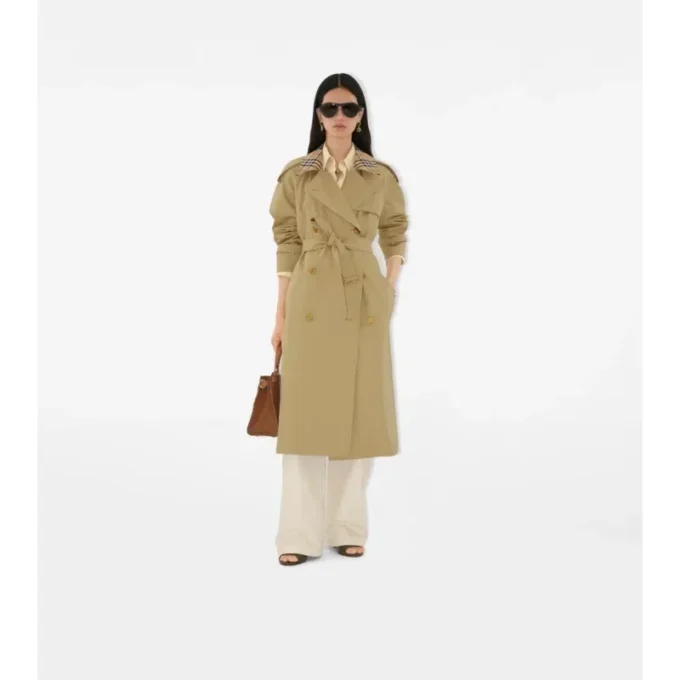 Gabardina Castleford con cuello largo a cuadros Gabardina Castleford con cuello largo a cuadros
