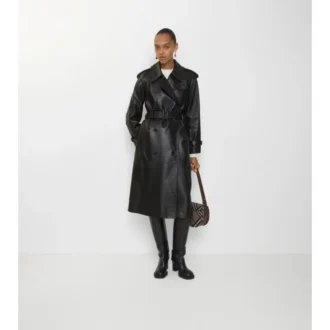 Gabardina Castleford larga de cuero