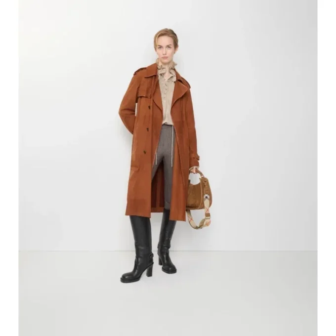 Gabardina Castleford larga de nubuck