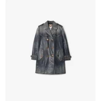 Gabardina corta de denim Trench Coat Gabardina corta de denim Trench Coat