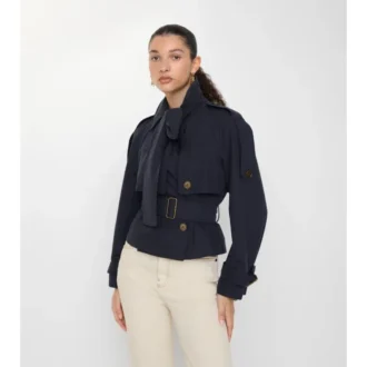 Gabardina corta de lona Trerose Trench Coat