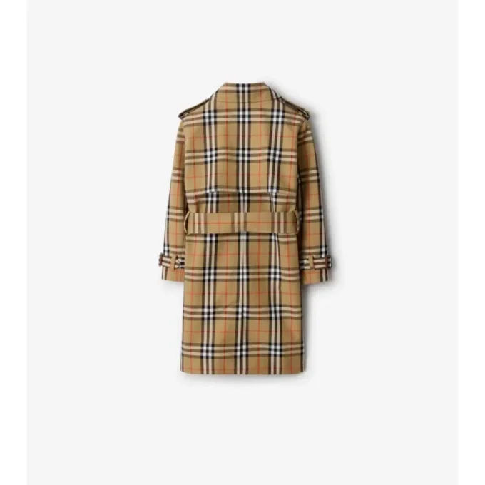 Gabardina de sarga de algodón con estampado de cuadros Gabardina de sarga de algodón con estampado de cuadros
