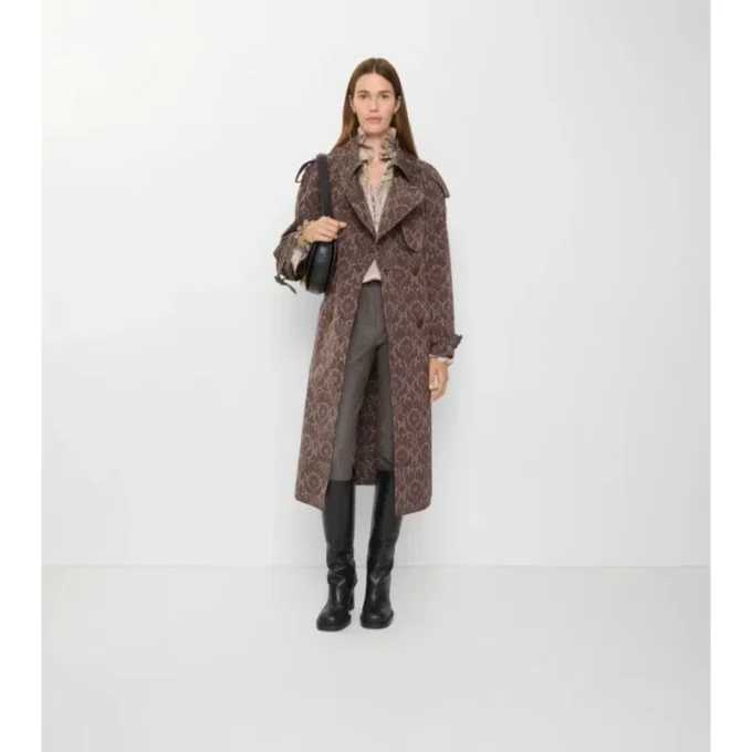 Gabardina Fitzrovia larga de mezcla de viscosa de estilo barroco