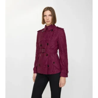 Gabardina Foxfield corta de encaje con estampado de cachemira
