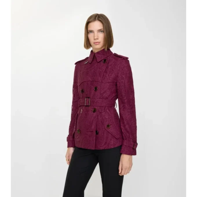 Gabardina Foxfield corta de encaje con estampado de cachemira Gabardina Foxfield corta de encaje con estampado de cachemira