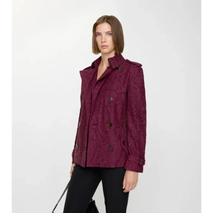 Gabardina Foxfield corta de encaje con estampado de cachemira Gabardina Foxfield corta de encaje con estampado de cachemira