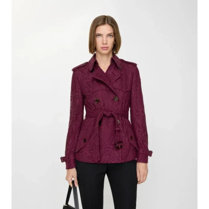 Gabardina Foxfield corta de encaje con estampado de cachemira Gabardina Foxfield corta de encaje con estampado de cachemira