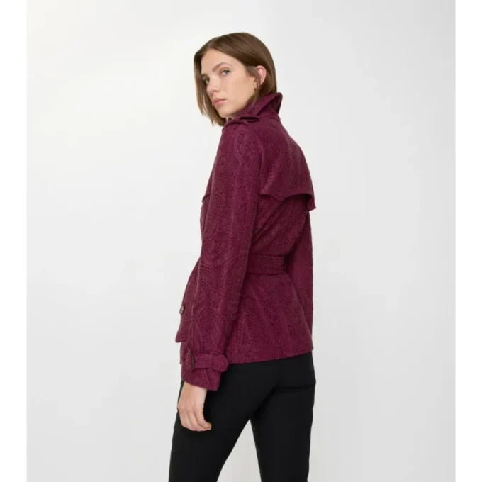 Gabardina Foxfield corta de encaje con estampado de cachemira Gabardina Foxfield corta de encaje con estampado de cachemira