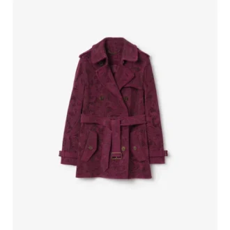 Gabardina Foxfield corta de gamuza con estampado de cachemira