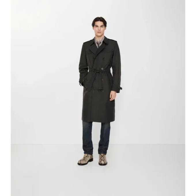 Gabardina Foxfield larga de mezcla de nailon con estampado geométrico Gabardina Foxfield larga de mezcla de nailon con estampado geométrico