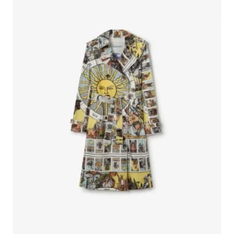 Gabardina Foxfield larga de seda con estampado de tarot Gabardina Foxfield larga de seda con estampado de tarot
