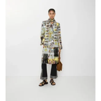 Gabardina Foxfield larga de seda con estampado de tarot Gabardina Foxfield larga de seda con estampado de tarot