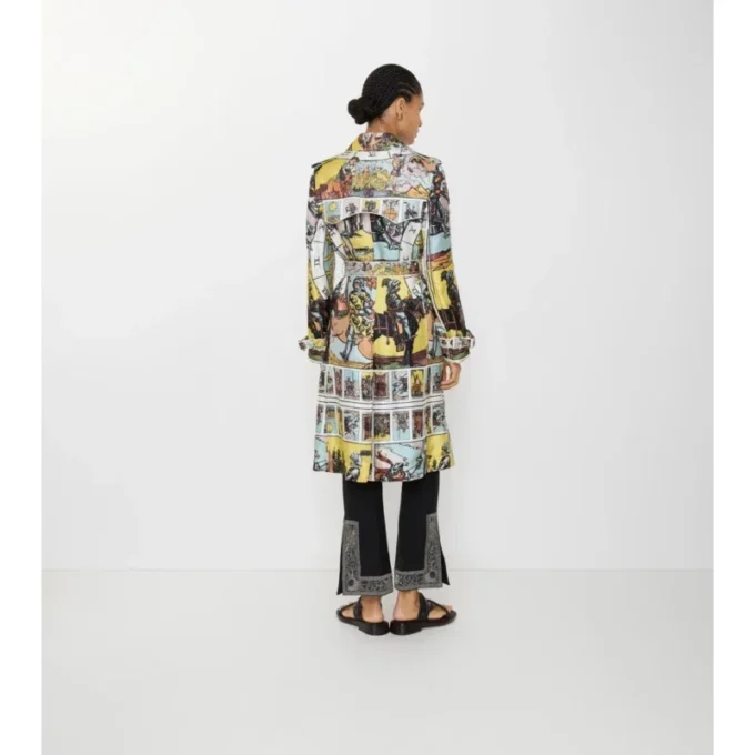 Gabardina Foxfield larga de seda con estampado de tarot Gabardina Foxfield larga de seda con estampado de tarot