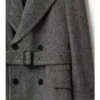 Gabardina larga de lana con diseño en espiga Gabardina larga de lana con diseño en espiga