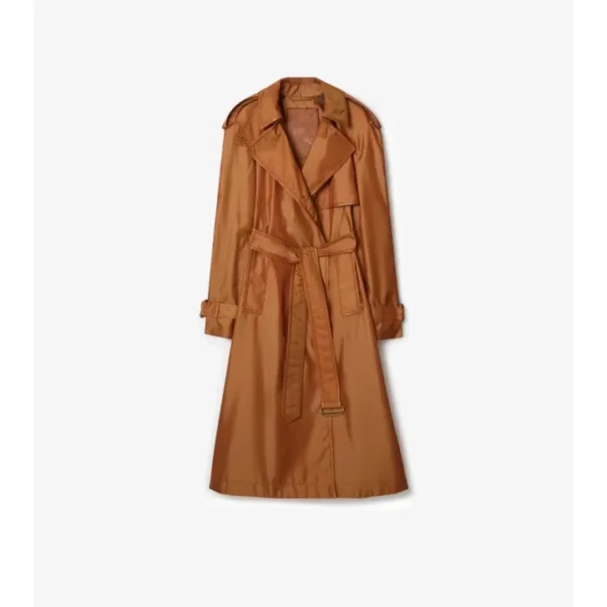 Gabardina larga de mezcla de nylon