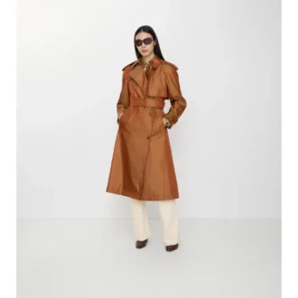 Gabardina larga de mezcla de nylon