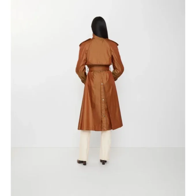 Gabardina larga de mezcla de nylon