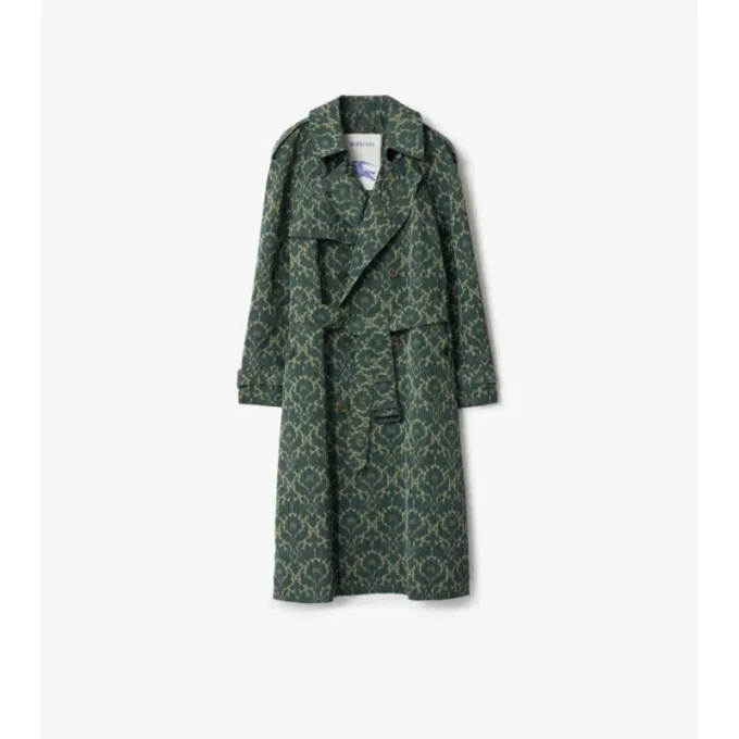 Gabardina larga de mezcla de viscosa de estilo barroco Trench Coat Gabardina larga de mezcla de viscosa de estilo barroco Trench Coat