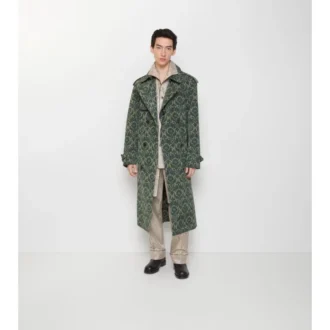 Gabardina larga de mezcla de viscosa de estilo barroco Trench Coat