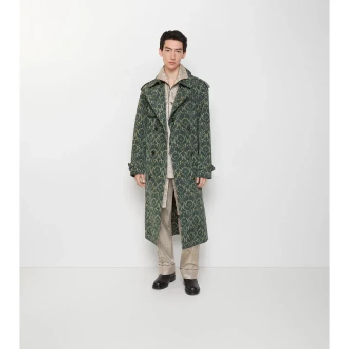 Gabardina larga de mezcla de viscosa de estilo barroco Trench Coat Gabardina larga de mezcla de viscosa de estilo barroco Trench Coat