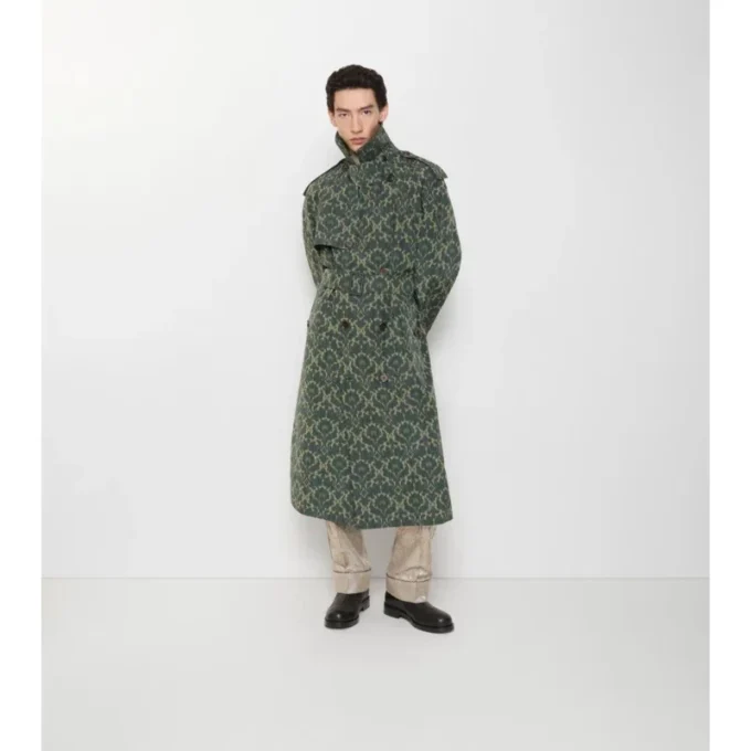 Gabardina larga de mezcla de viscosa de estilo barroco Trench Coat Gabardina larga de mezcla de viscosa de estilo barroco Trench Coat