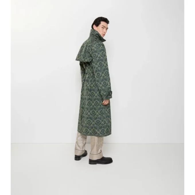 Gabardina larga de mezcla de viscosa de estilo barroco Trench Coat Gabardina larga de mezcla de viscosa de estilo barroco Trench Coat