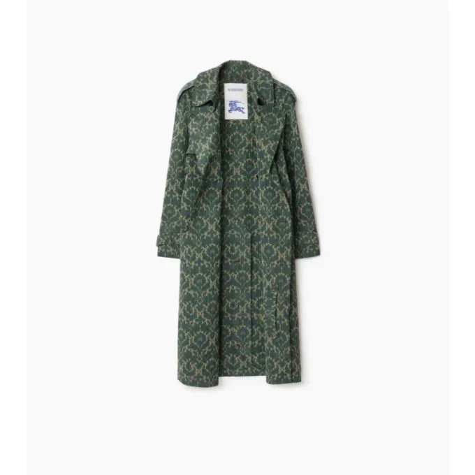 Gabardina larga de mezcla de viscosa de estilo barroco Trench Coat Gabardina larga de mezcla de viscosa de estilo barroco Trench Coat