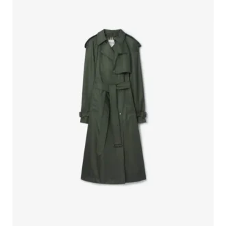 Gabardina larga de nylon con capucha