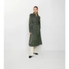 Gabardina larga de nylon con capucha