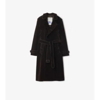 Gabardina larga de pana Trench Coat
