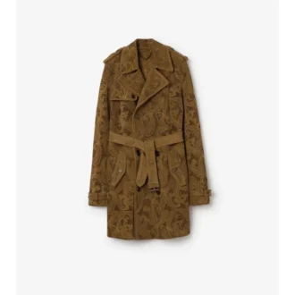 Gabardina Lawshall de ante con estampado de cachemira de largo medio Trench Coat