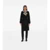 Gabardine larga con cuello a cuadros Trench Coat