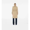 Gabardine larga con cuello a cuadros Trench Coat