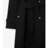Gabardine larga con cuello a cuadros Trench Coat