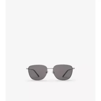 Gafas de sol cuadradas con estampado de cuadros metálicos