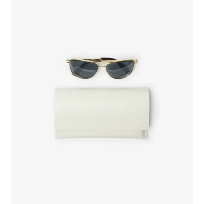 Gafas de sol cuadradas con logotipo metálico