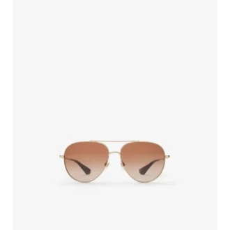 Gafas de sol de aviador con estampado de cuadros metálico