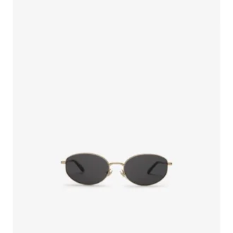 Gafas de sol ovaladas con diseño de cuadros metálicos