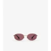 Gafas de sol ovaladas con diseño de cuadros metálicos