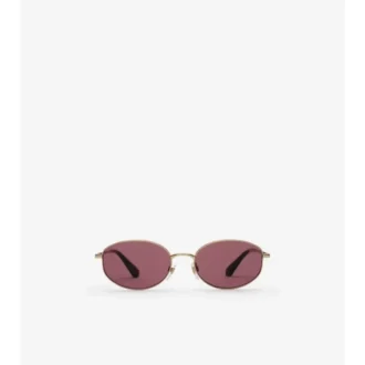 Gafas de sol ovaladas con diseño de cuadros metálicos