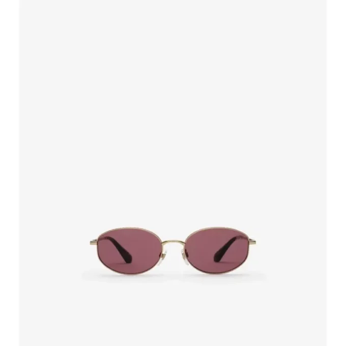 Gafas de sol ovaladas con diseño de cuadros metálicos