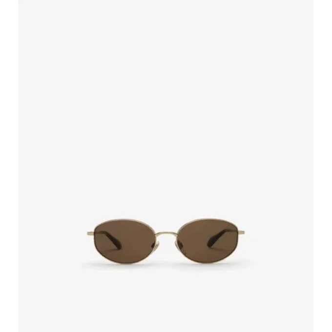 Gafas de sol ovaladas con diseño de cuadros metálicos